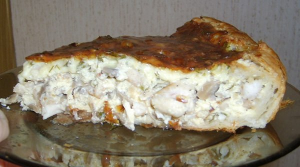 Пирог с курицей и грибами Рецепт